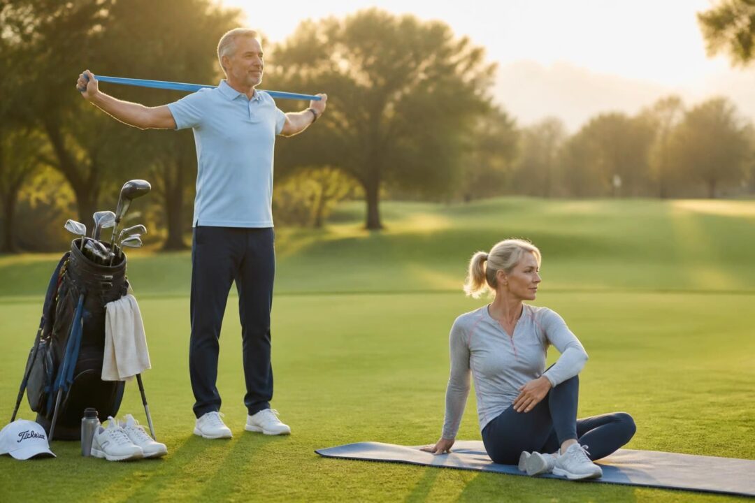 découvrez une routine simple et efficace pour prévenir les douleurs au dos et aux épaules chez les golfeurs de plus de 50 ans, et jouer en toute sérénité.